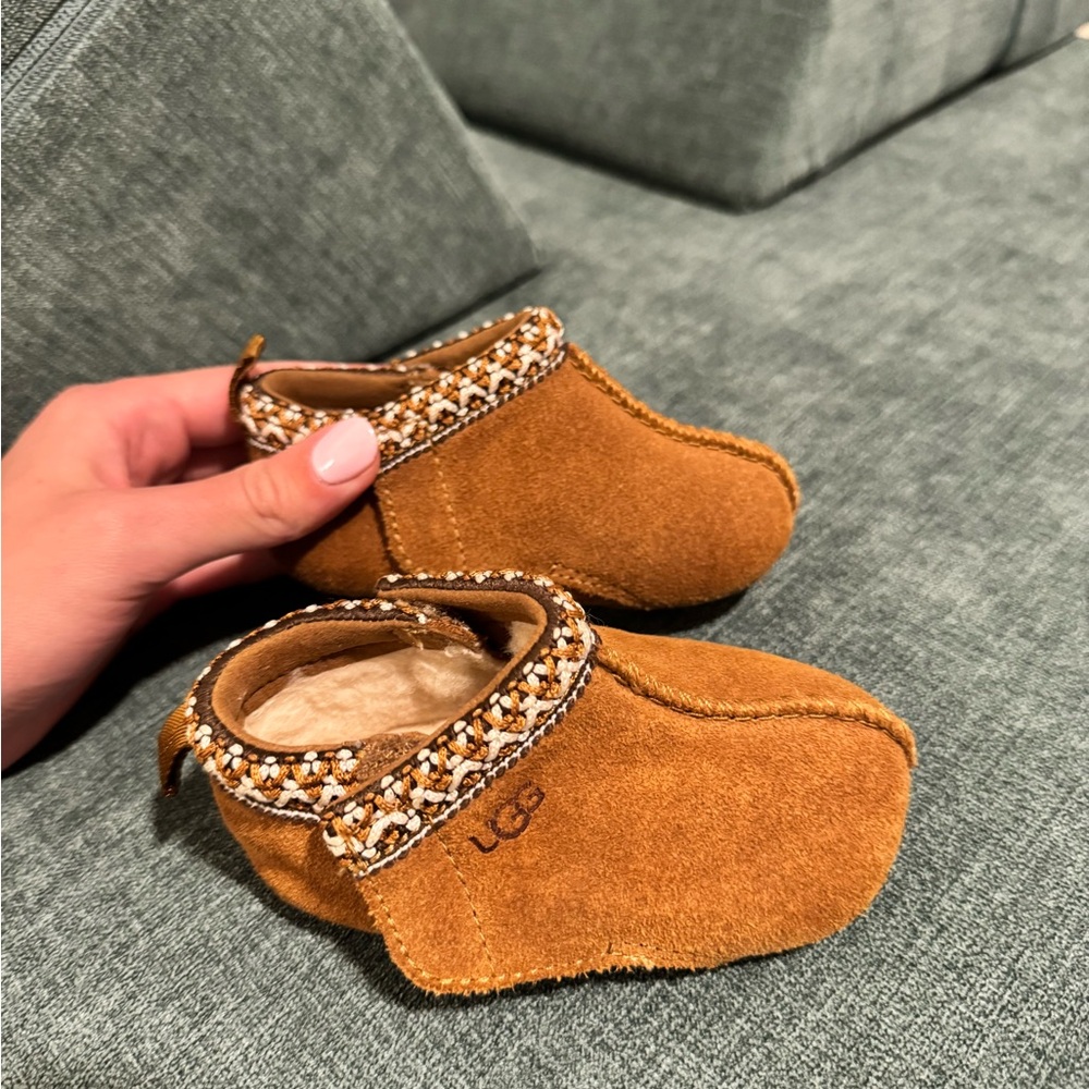 UGG Chestnut Baby Shoes with Patterned Trim